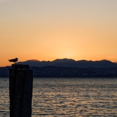 Coucher de soleil sur le lac de Garde