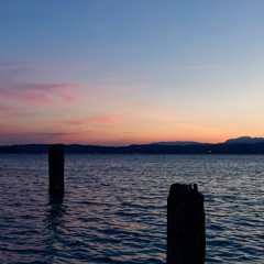 Coucher de soleil sur le lac de Garde